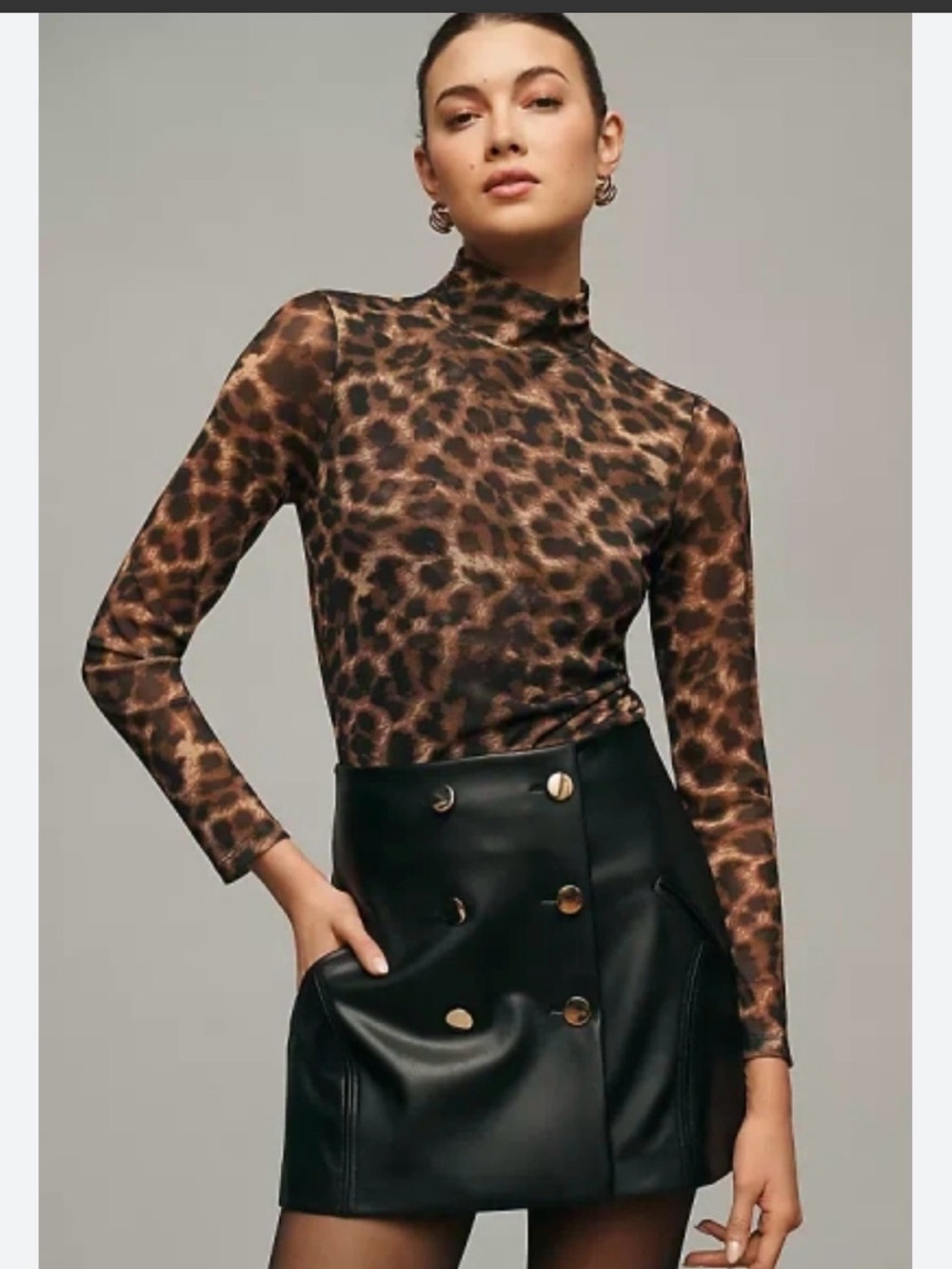 Maeve leather skirt